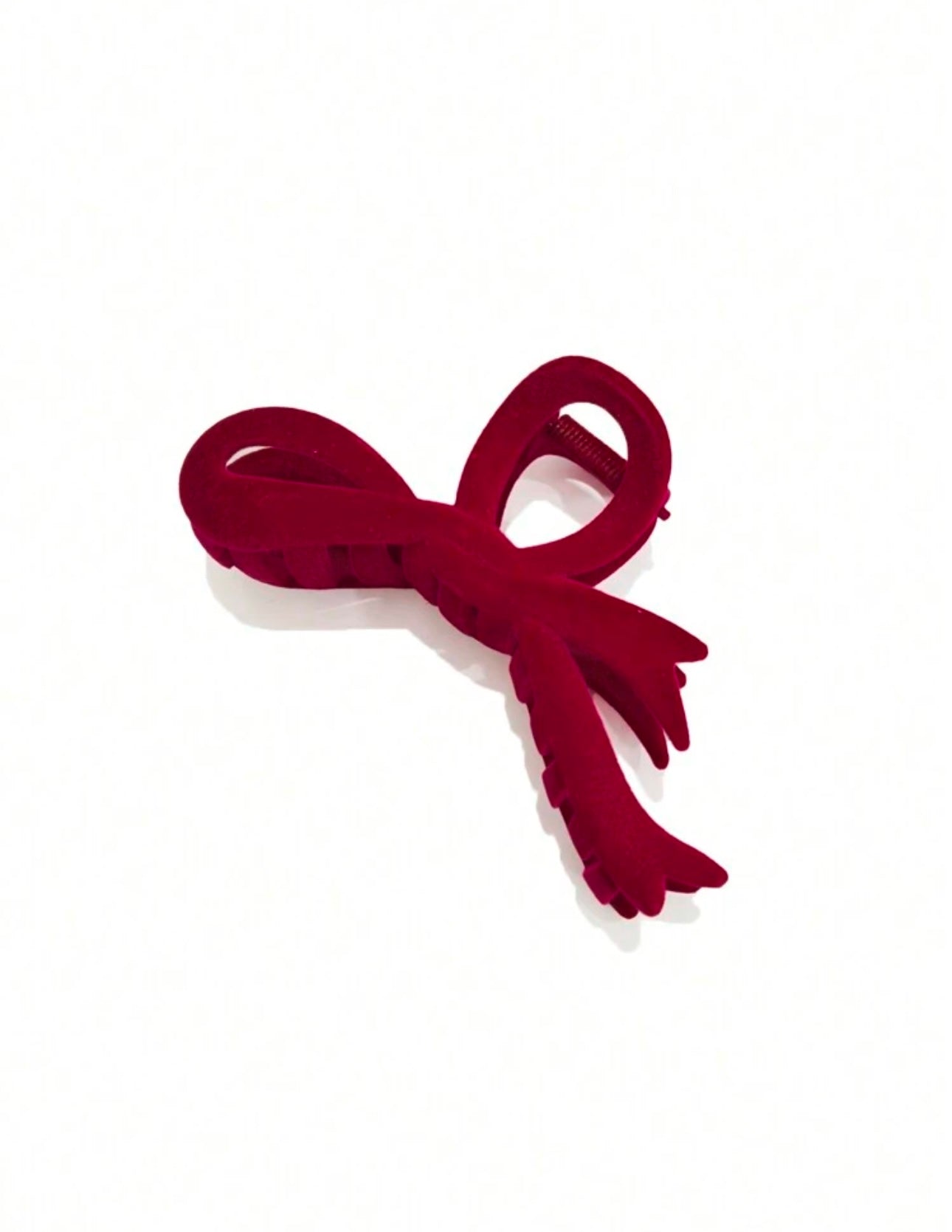Burgundy Velvet Bow Clip