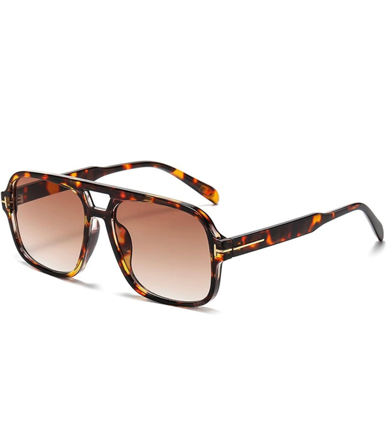 Retro Aviator Leopard Sunglasses