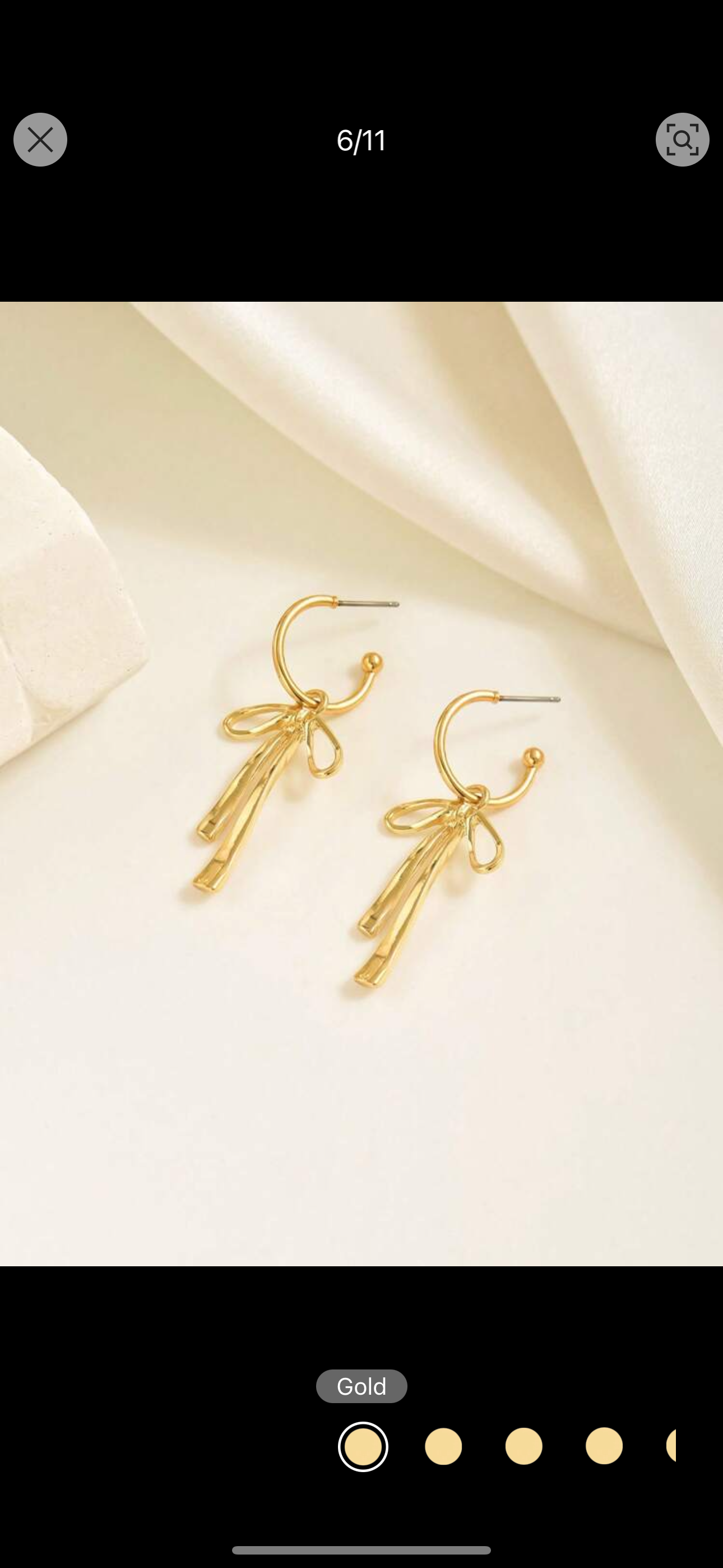 Dangly Gold Bow Earrings