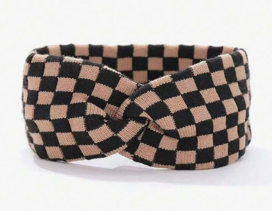 Checked Headband Wrap