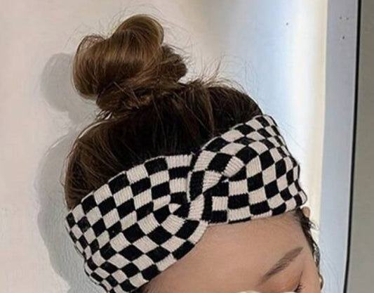 Checked Headband Wrap