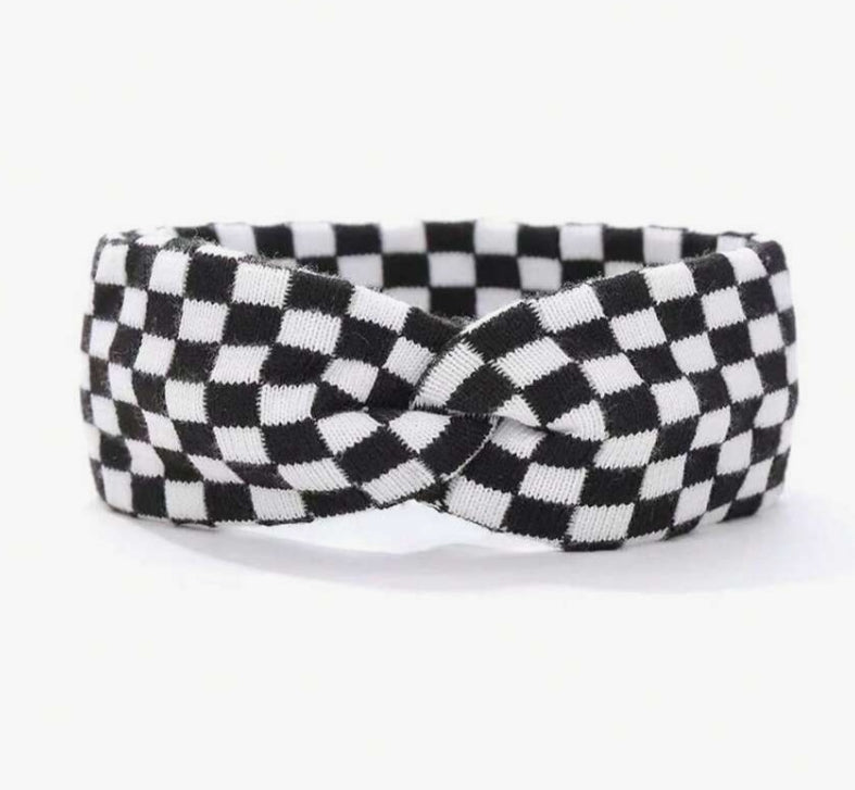 Checked Headband Wrap