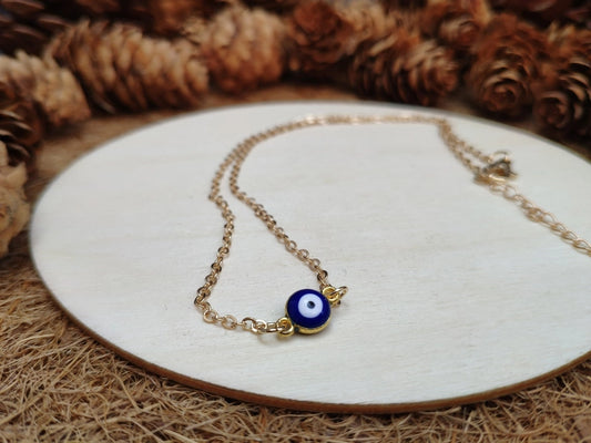 Tiny Round Evil Eye Necklace